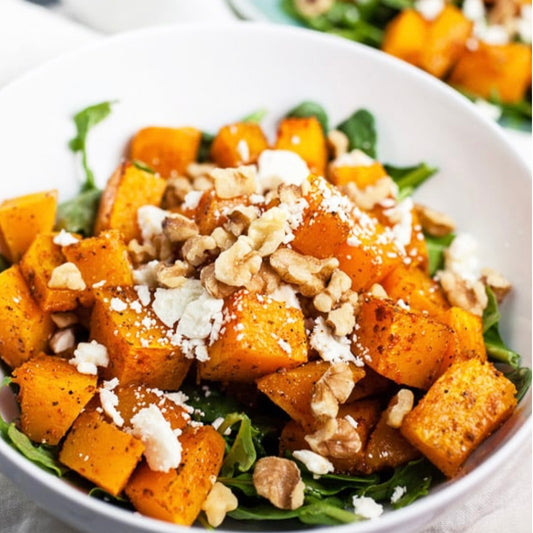 Butternut Squash Feta &  Chicken Arugula Salad