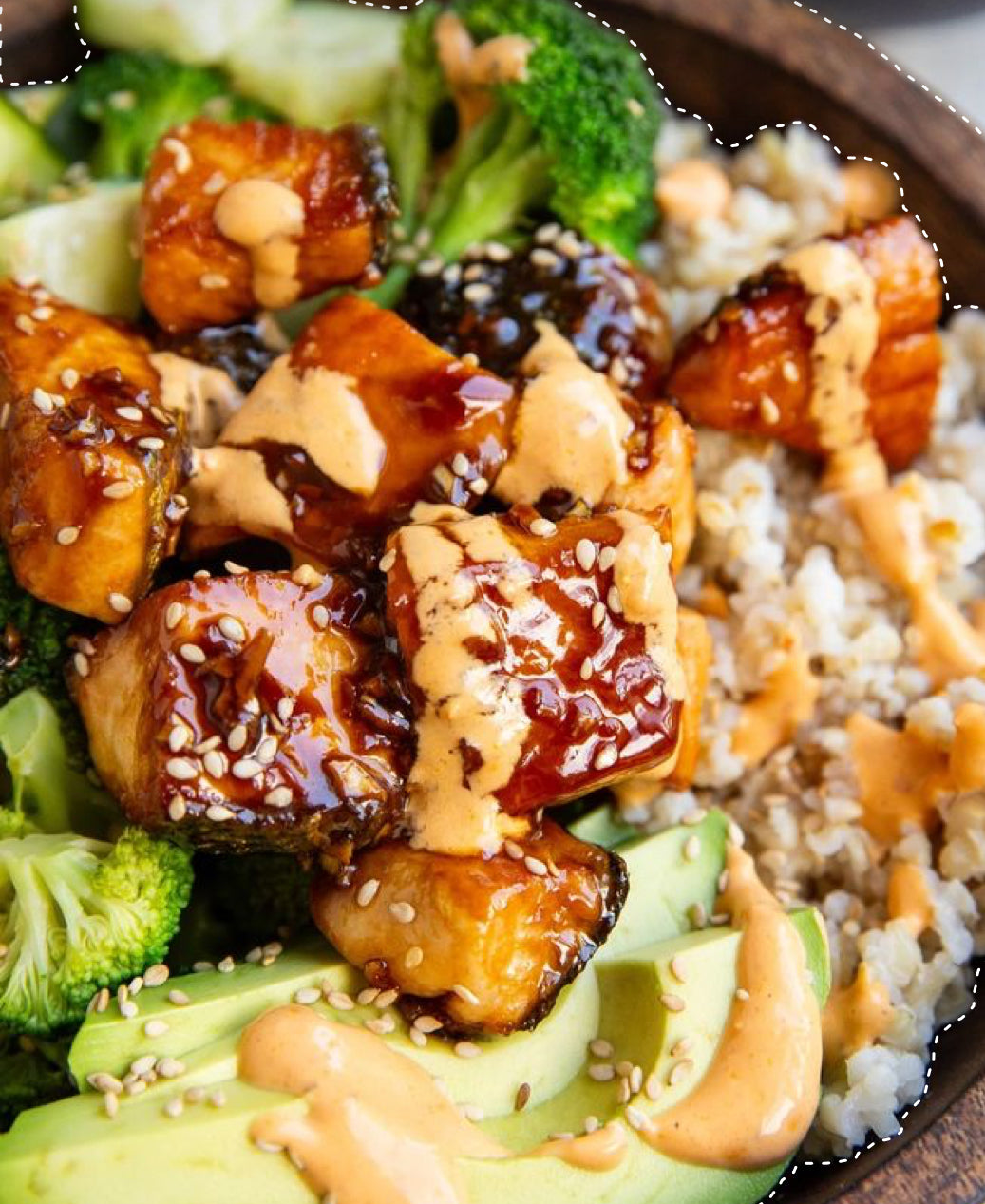 Crispy Bang Bang Salmon Bowls