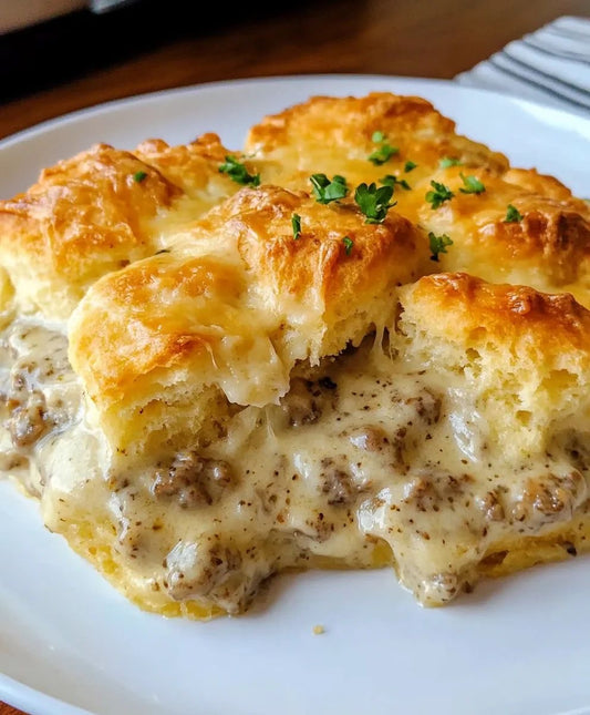 Biscuit & Gravy Egg Casserole
