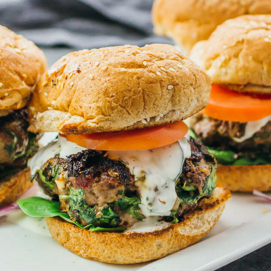 Spinach Feta Greek Burger